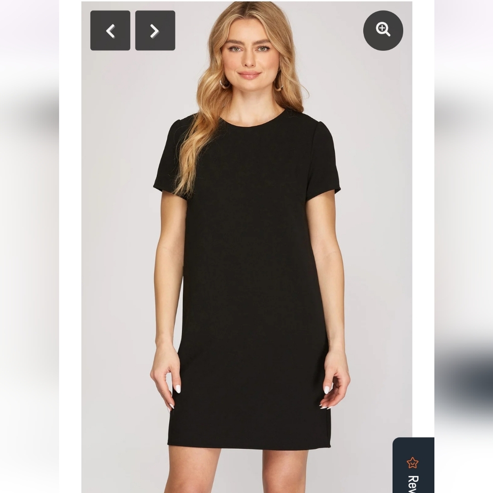 Chic Black Short Sleeve Mini Dress